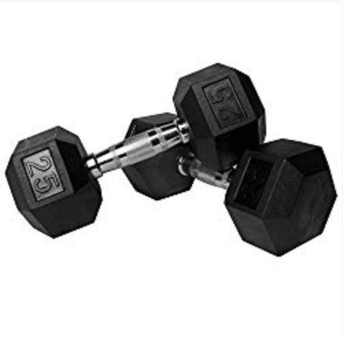 XMark Fitness, Premium Quality, Rubber Coated Hex Dumbbells are Built Tough, Built to Last - Sold in Pairs